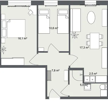 2 Bdr Zentral Smarttv Hell & Gemuetlich